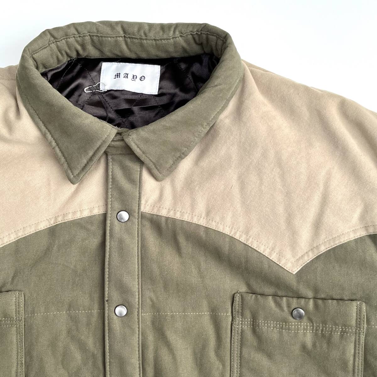 未使用品 MAYO メイヨー XLサイズ Embroidery Maria Shirt Jacket ジャケット ブルゾン マリア 刺繍 オリーブ