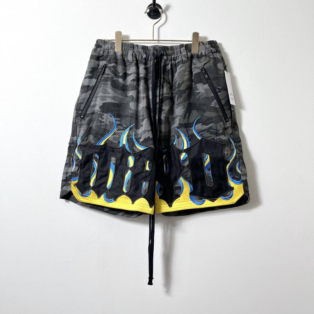 未使用品 MAYO メイヨー Lサイズ Fire Eagle Camo Embroidery Shorts ショーツ ハーフパンツ ファイヤー イーグル カモフラ 刺繍 ブラック
