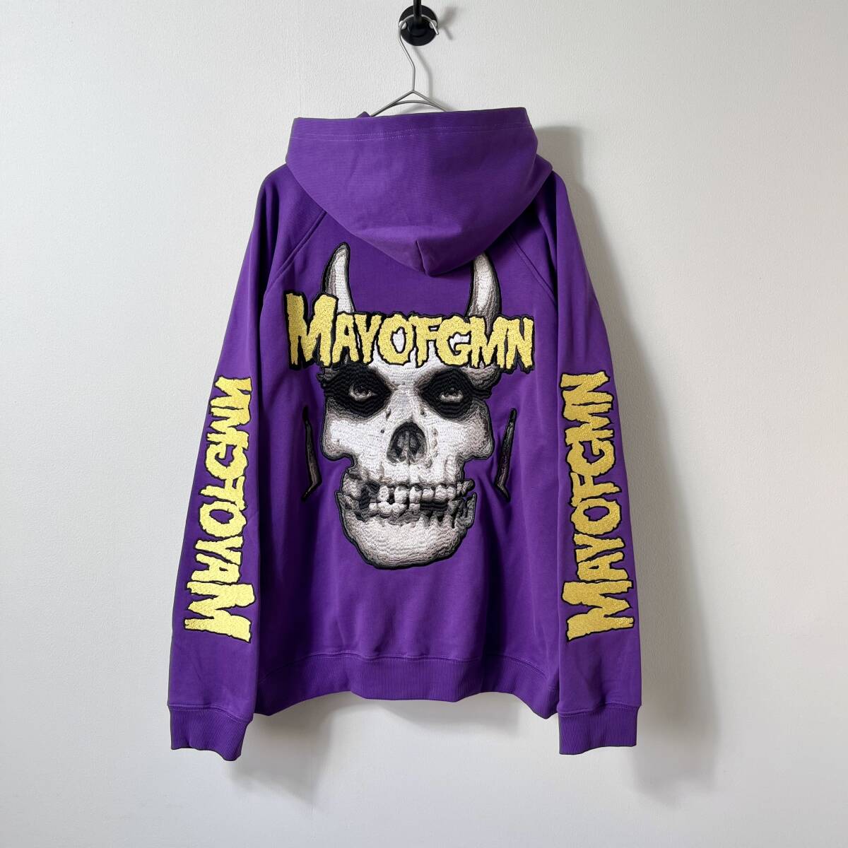 MAYO メイヨー XLサイズ Embroidery Hoodie スカル パーカー フーディ ラグラン 刺繍 グラフィック パープル