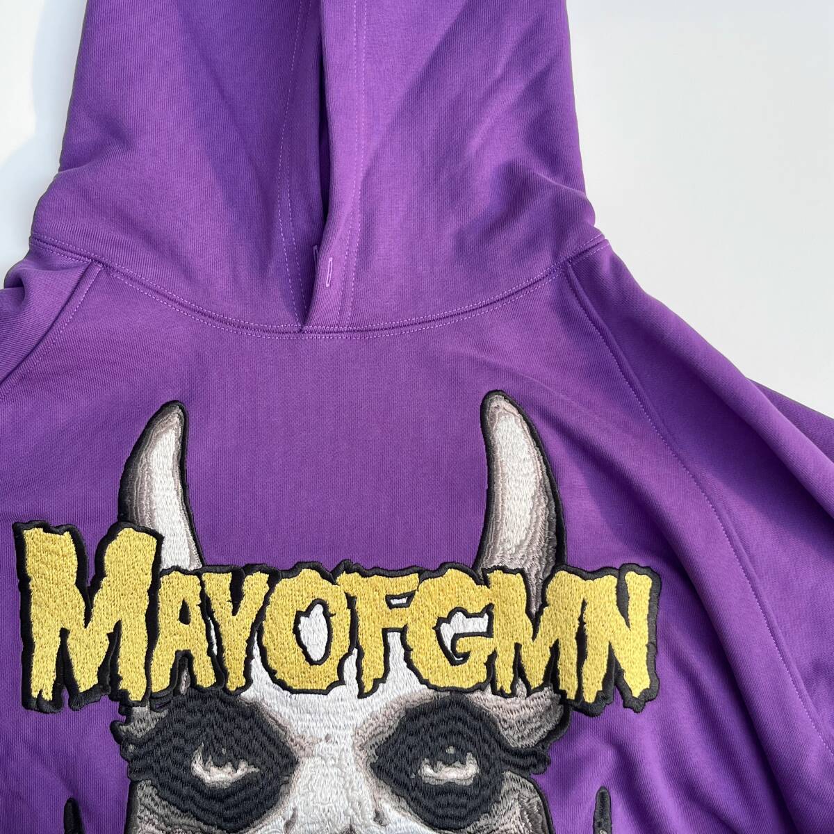 MAYO メイヨー XLサイズ Embroidery Hoodie スカル パーカー フーディ ラグラン 刺繍 グラフィック パープル