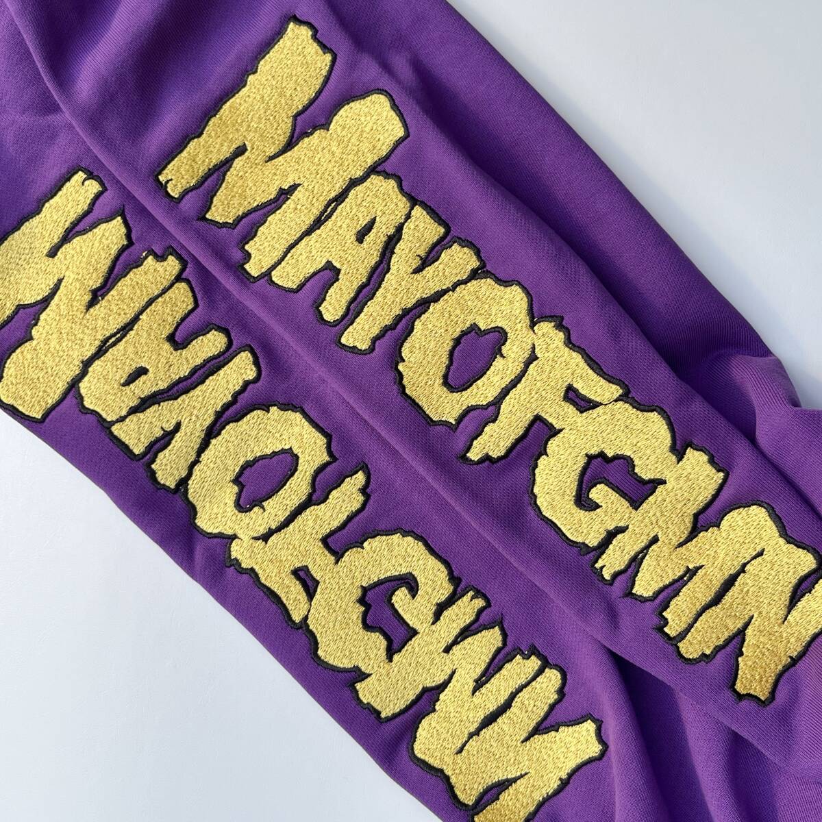 MAYO メイヨー XLサイズ Embroidery Hoodie スカル パーカー フーディ ラグラン 刺繍 グラフィック パープル