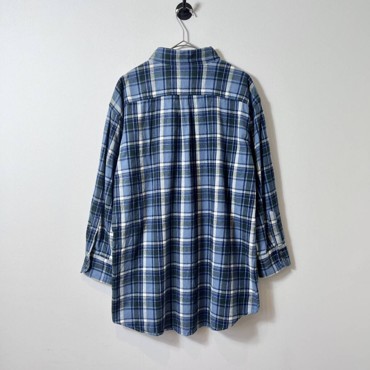 DSQUARED2 ディースクエアード サイズ52 Check Shirt チェックシャツ ネルシャツ フランネル ボタンダウン ブルー S74DM0175