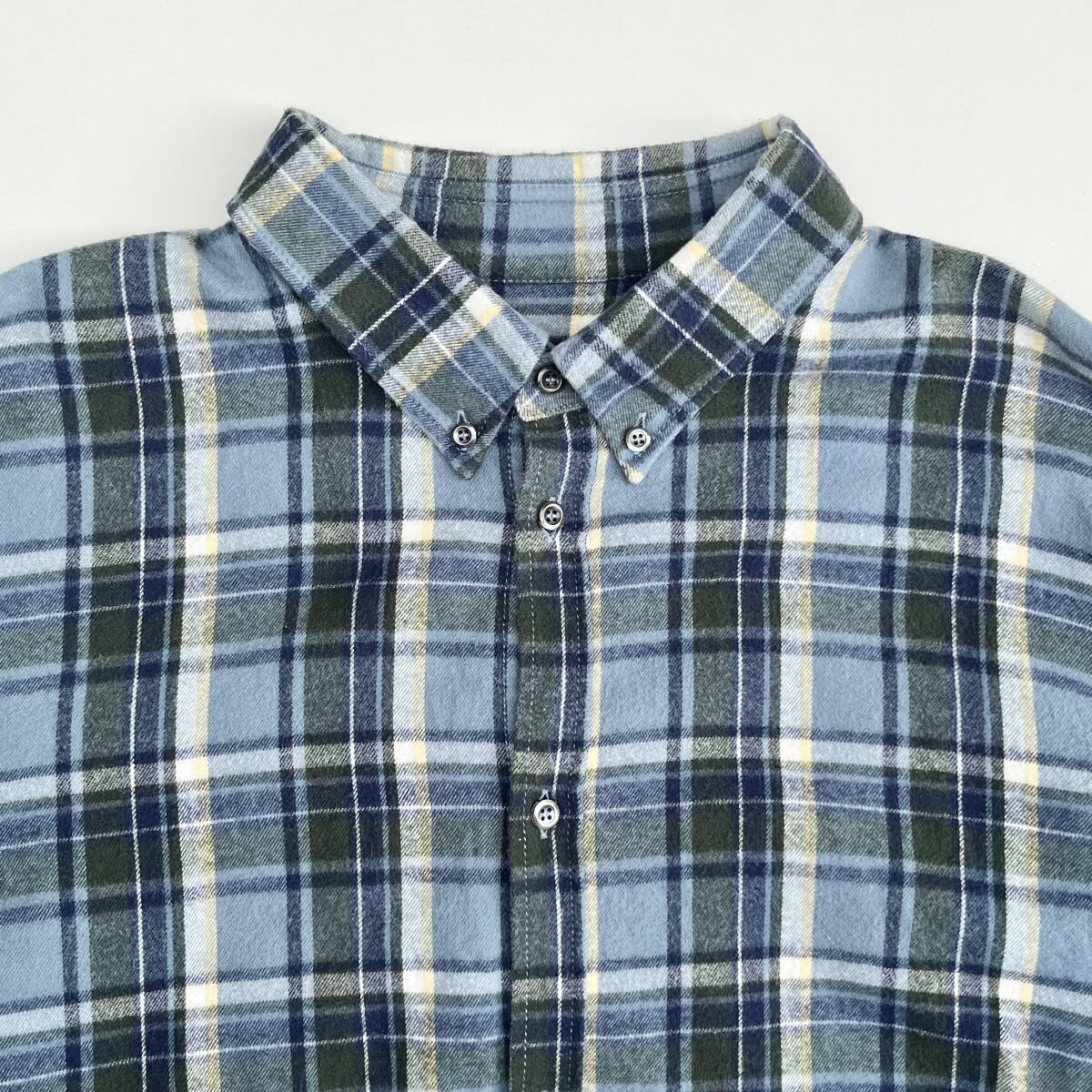 DSQUARED2 ディースクエアード サイズ52 Check Shirt チェックシャツ ネルシャツ フランネル ボタンダウン ブルー S74DM0175