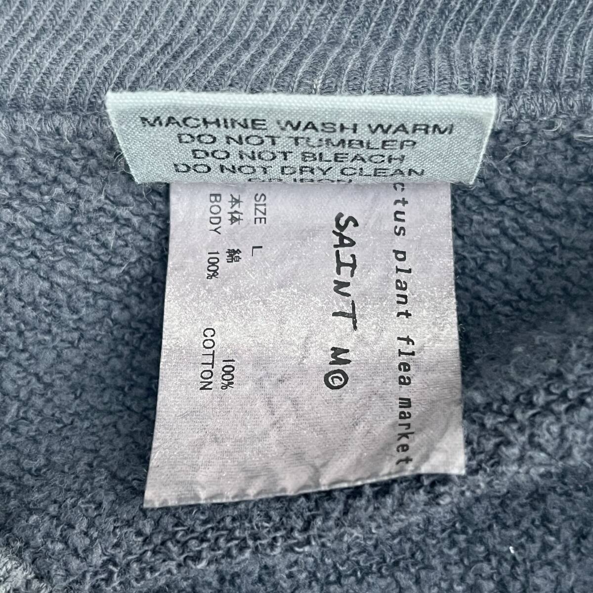 未使用品 SAINT Mxxxxxx セントマイケル Lサイズ Cactus Plant Flea Market クルーネック スウェット ヴィンテージ加工 SM-YS81-0000-C06