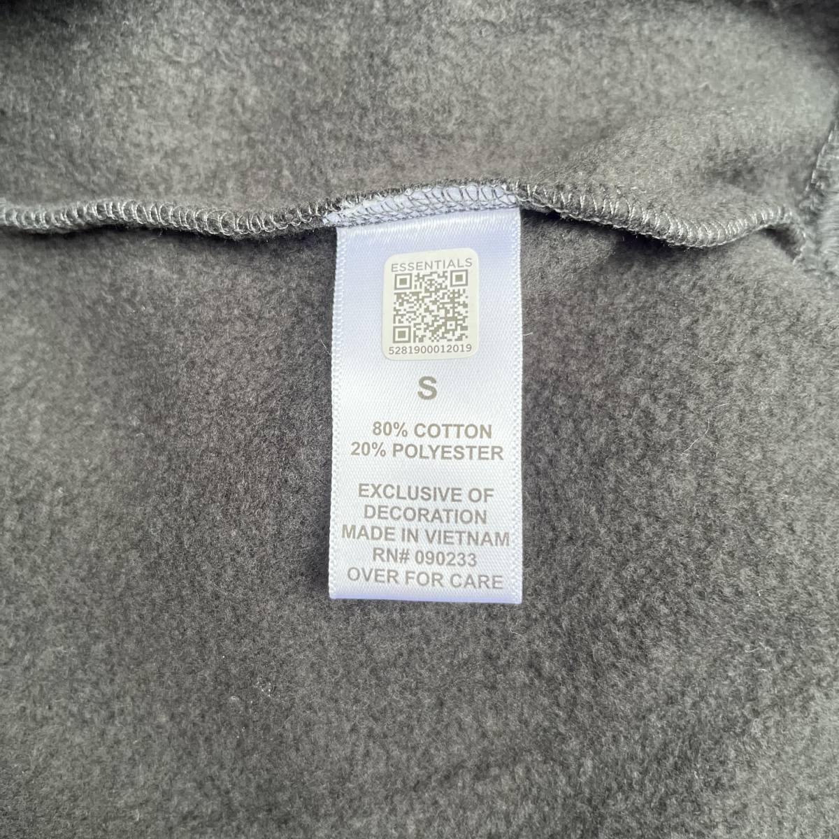 新品 FOG Fear Of God Essentials フィアオブゴッド エッセンシャルズ Sサイズ LOGOスウェット ブラック Black