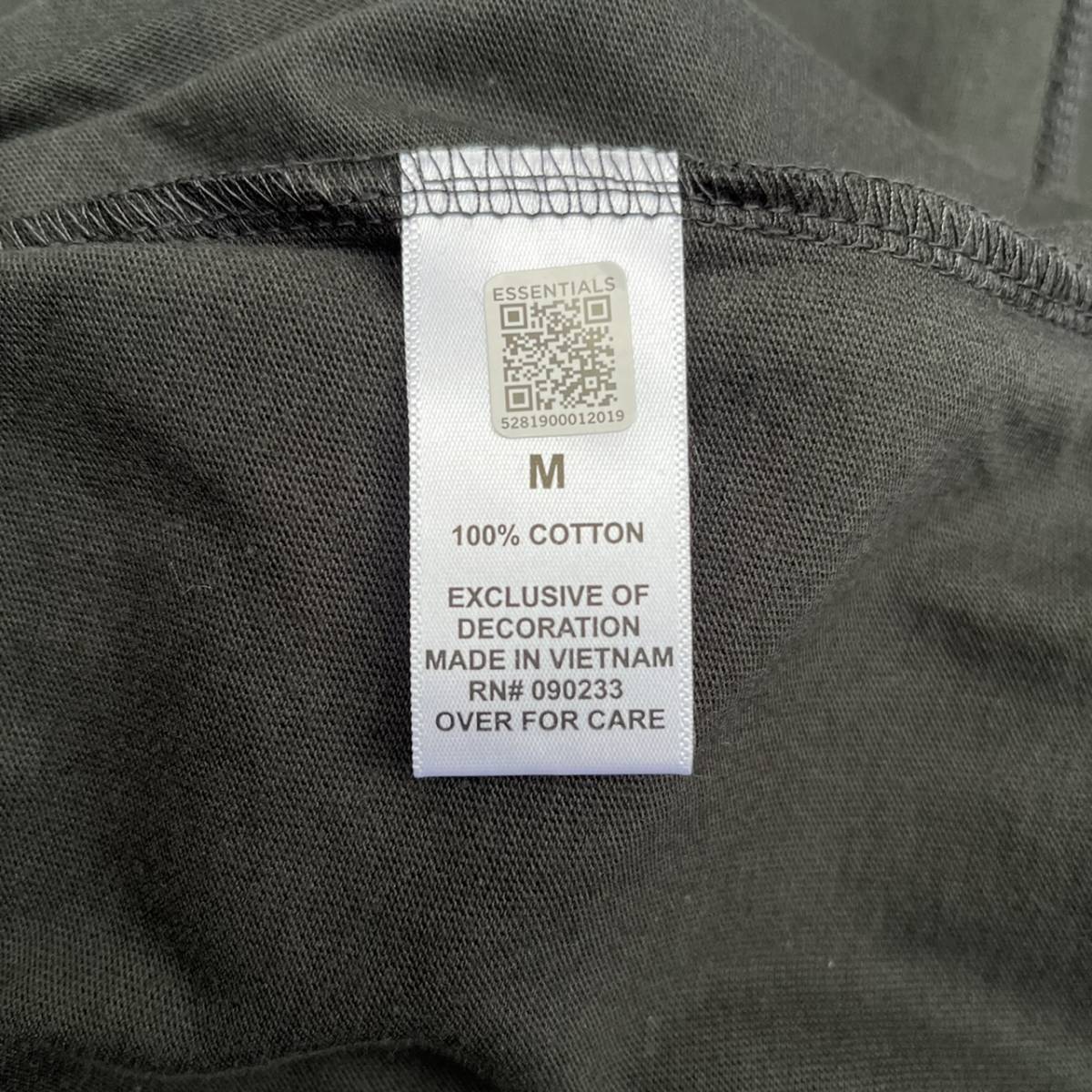新品 FOG Fear Of God Essentials フィアオブゴッド エッセンシャルズ Mサイズ LOGO ロングスリーブTシャツ Black ブラック