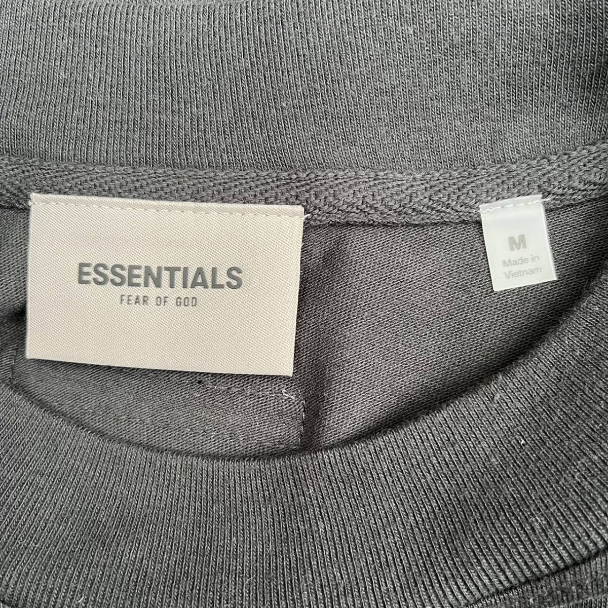 新品 FOG Fear Of God Essentials フィアオブゴッド エッセンシャルズ Mサイズ LOGO ロングスリーブTシャツ Black ブラック