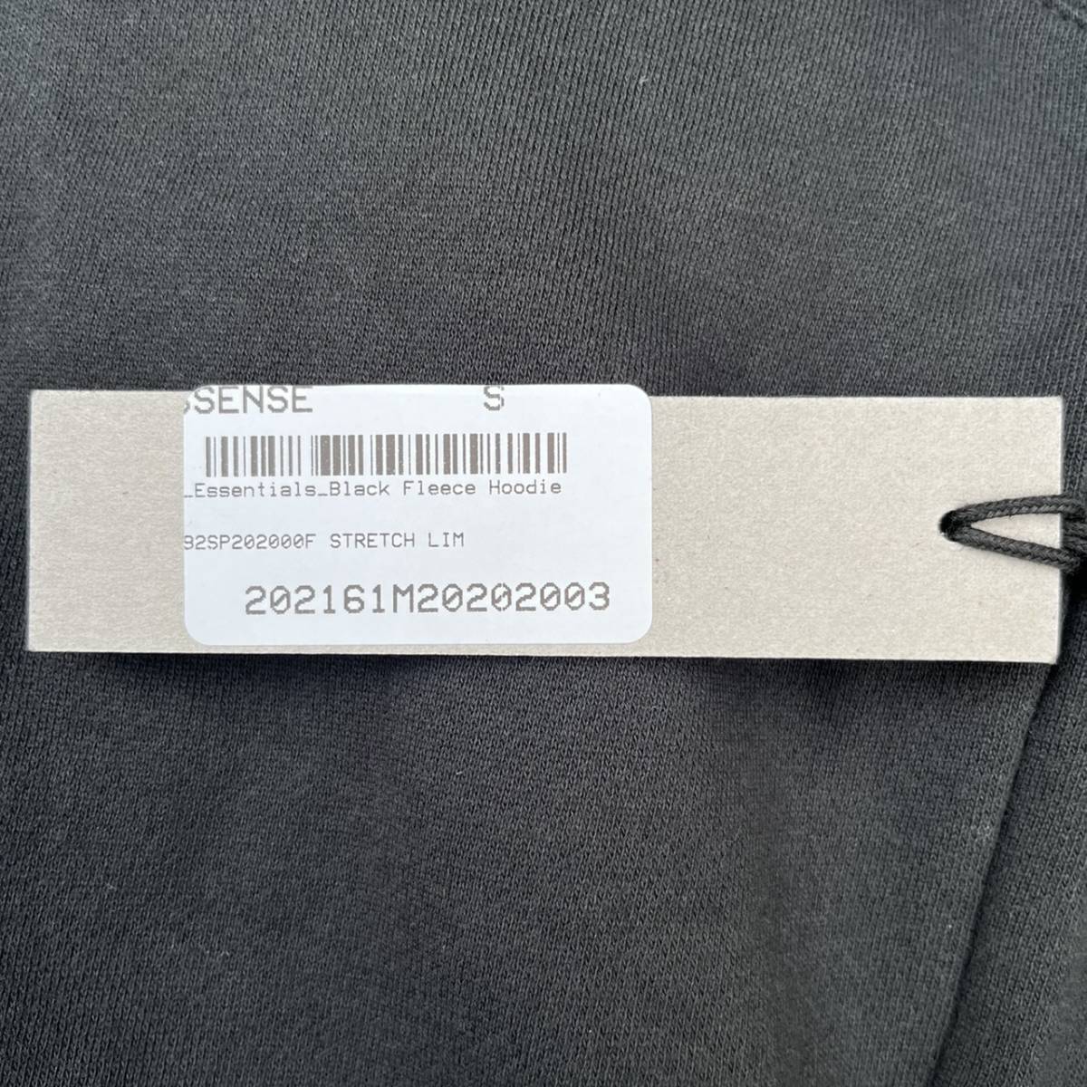 新品 FOG Fear Of God Essentials フィアオブゴッド エッセンシャルズ Sサイズ LOGOパーカー フーディ ブラック Black