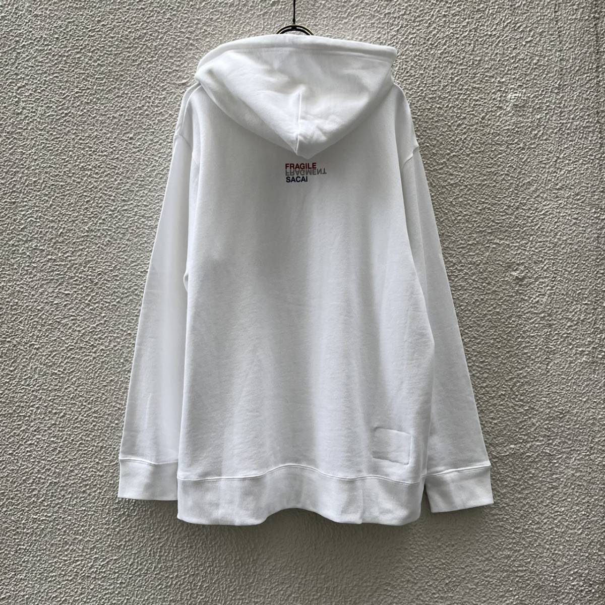 新品 sacai サカイ × fragment design フラグメント デザイン サイズ3 Hoodie ホワイト White パーカー フーディ