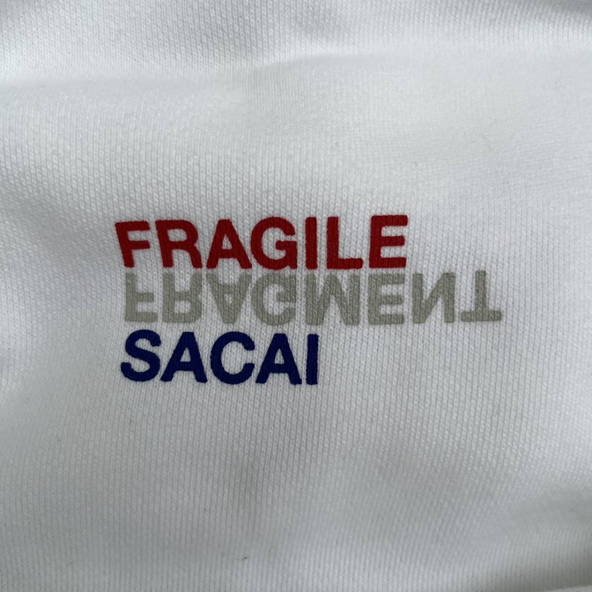 新品 sacai サカイ × fragment design フラグメント デザイン サイズ3 Hoodie ホワイト White パーカー フーディ