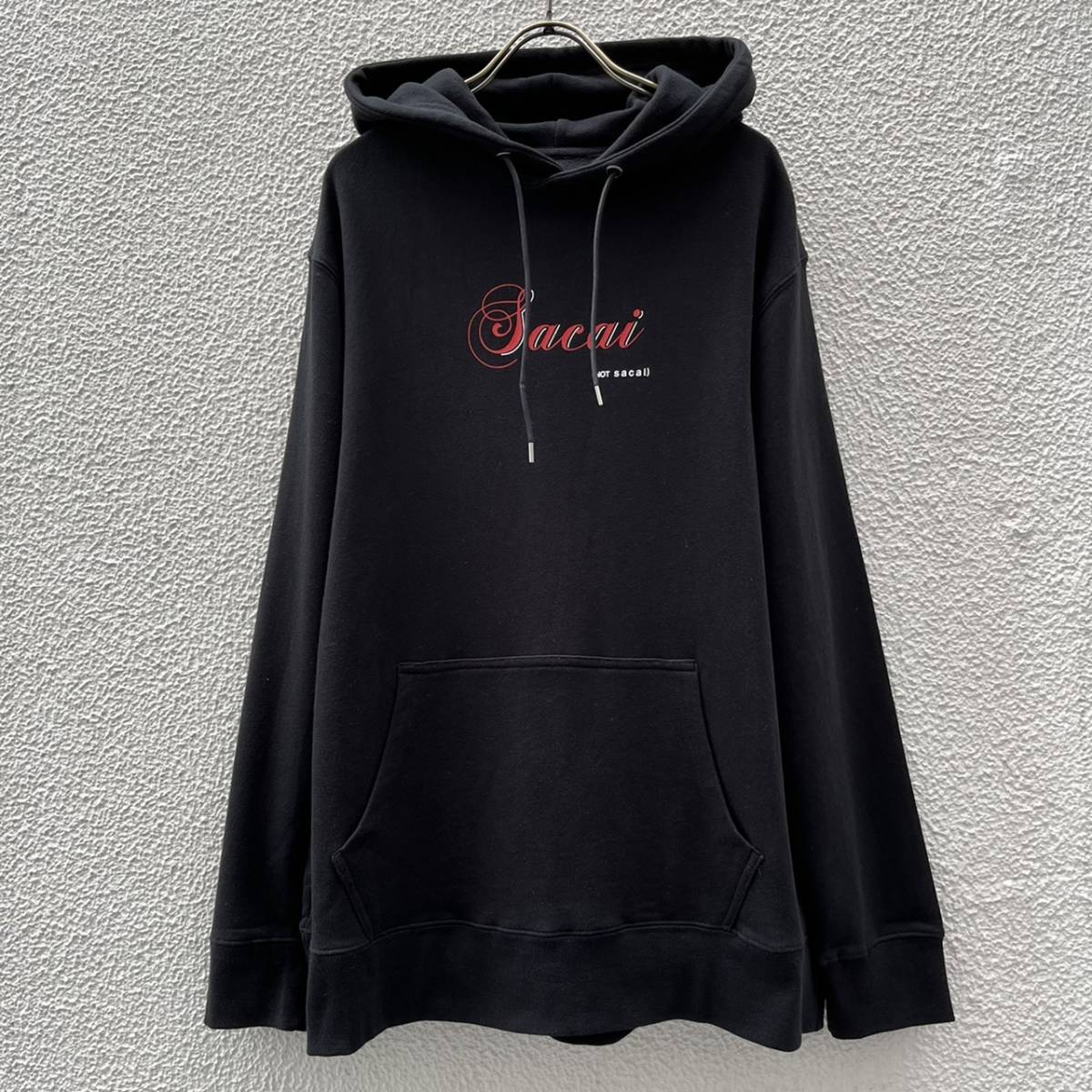 新品 sacai サカイ × fragment design フラグメント デザイン サイズ3 Hoodie ブラック Black パーカー フーディ