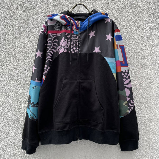 SOPHNET ソフ Mサイズ マルチパターン チェストパネル フーディ パーカー ジップアップ FCRB