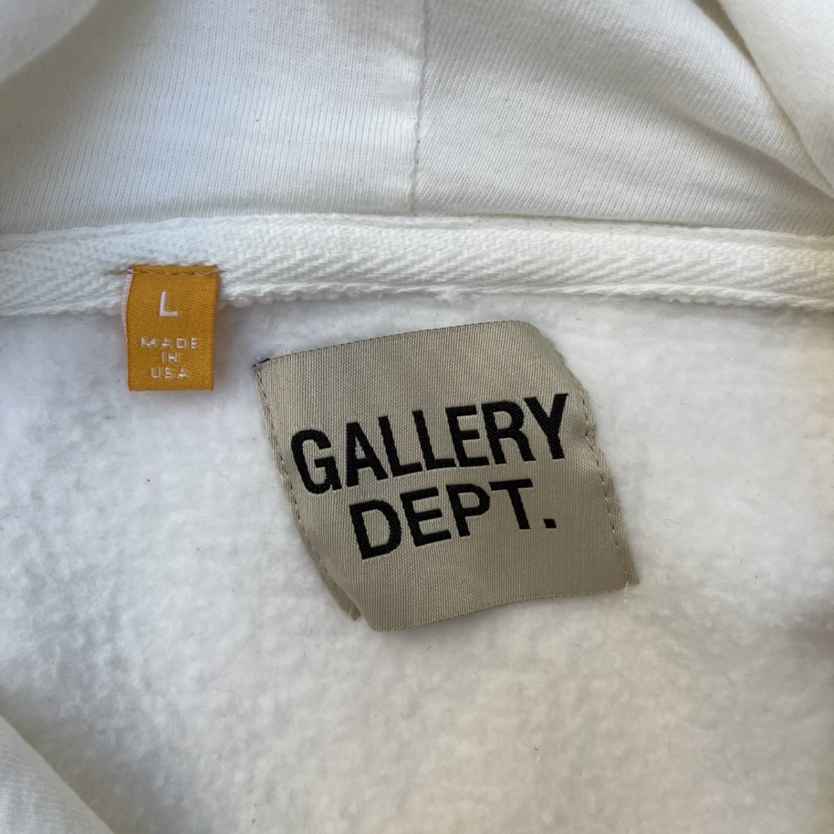 希少 GALLERY DEPT. ギャラリーデプト Lサイズ リバーシブル パーカー フーディ ホワイト STOP BEING RACIST!