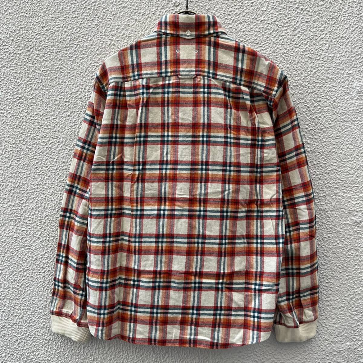 SOPHNET. ソフネット Mサイズ リブ付き チェック 長袖 シャツ ボタンダウン