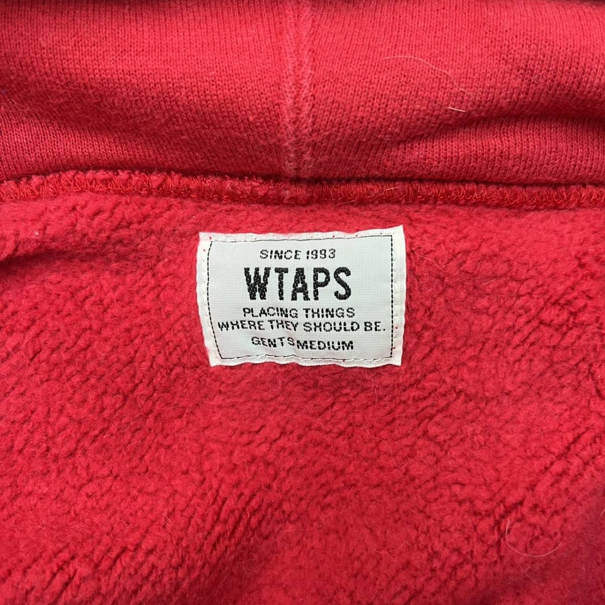 WTAPS ダブルタップス Mサイズ プルオーバー パーカー ロゴ フーディ レッド