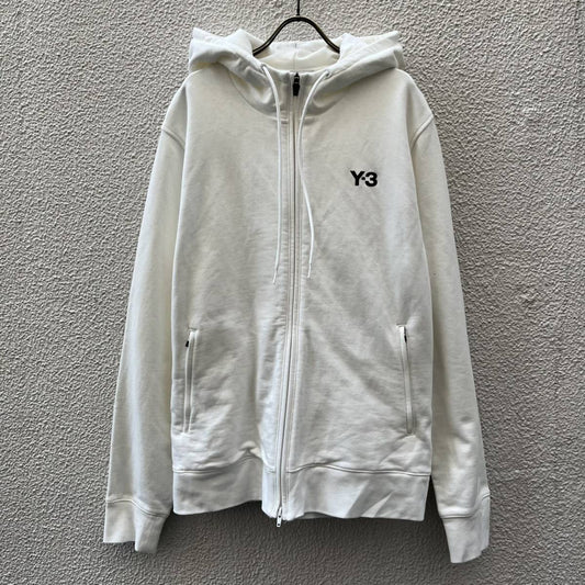 Y-3 ワイスリー × adidas アディダス XLサイズ ジップアップ パーカー フーディ ホワイト バックプリント