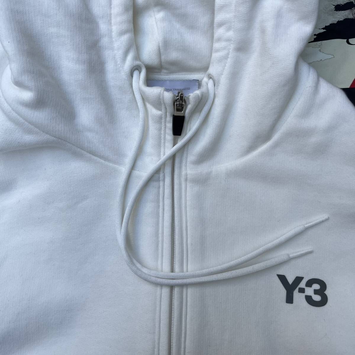 Y-3 ワイスリー × adidas アディダス XLサイズ ジップアップ パーカー フーディ ホワイト バックプリント