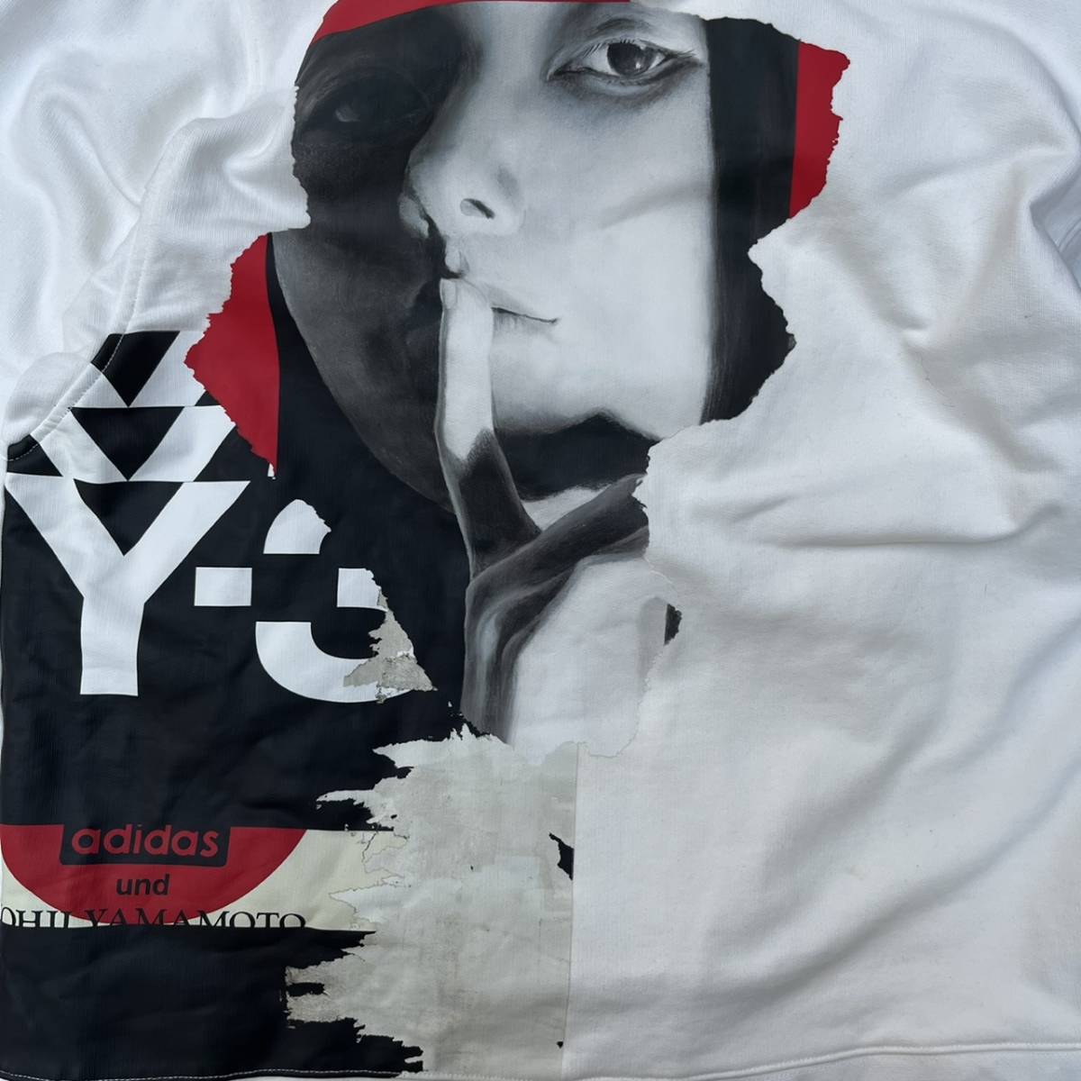 Y-3 ワイスリー × adidas アディダス XLサイズ ジップアップ パーカー フーディ ホワイト バックプリント