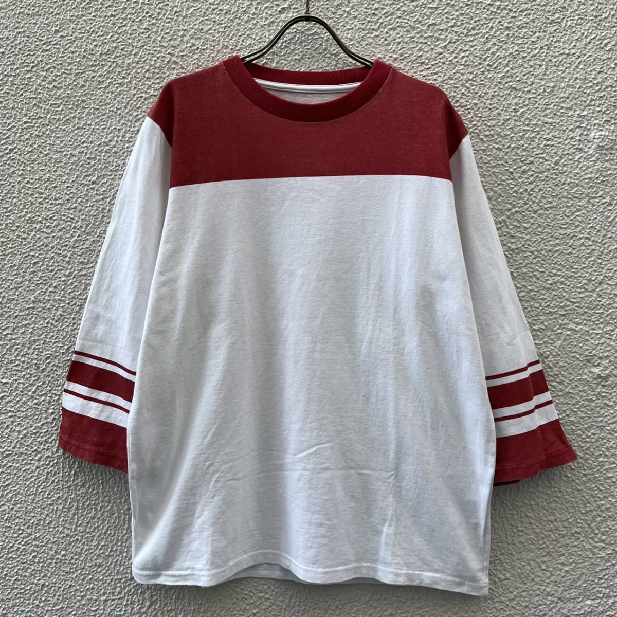 the POOL aoyama ザプールアオヤマ Mサイズ フットボールシャツ Tシャツ 五分丈 レッド 藤原ヒロシ