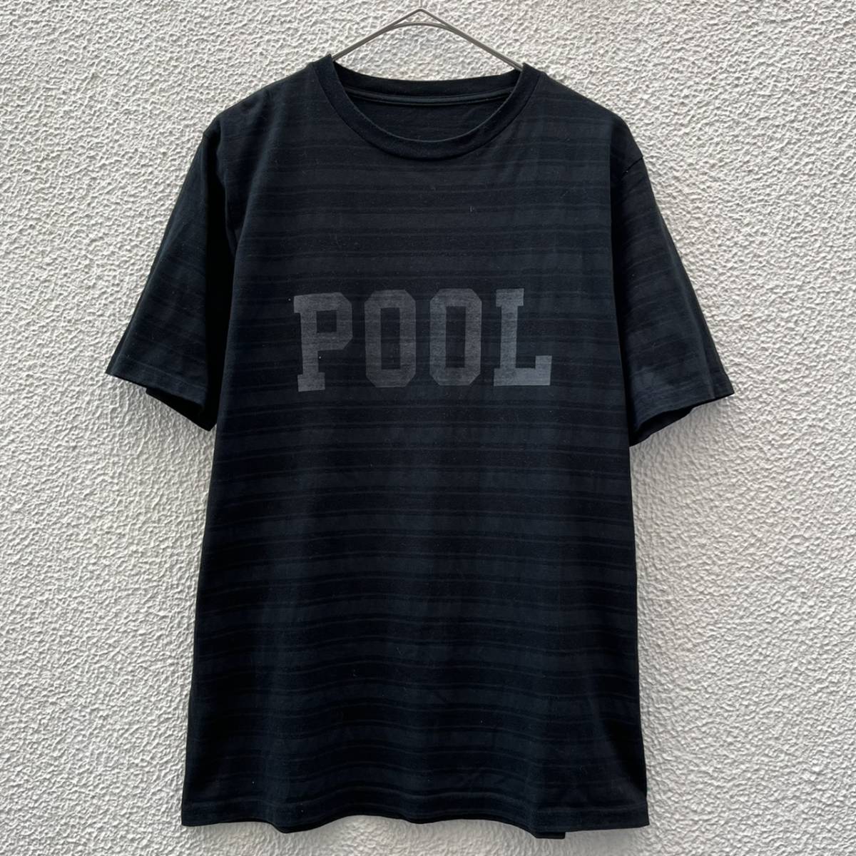 the POOL aoyama ザプールアオヤマ Mサイズ Tシャツ ロゴ ボーダー ブラック 藤原ヒロシ フラグメント
