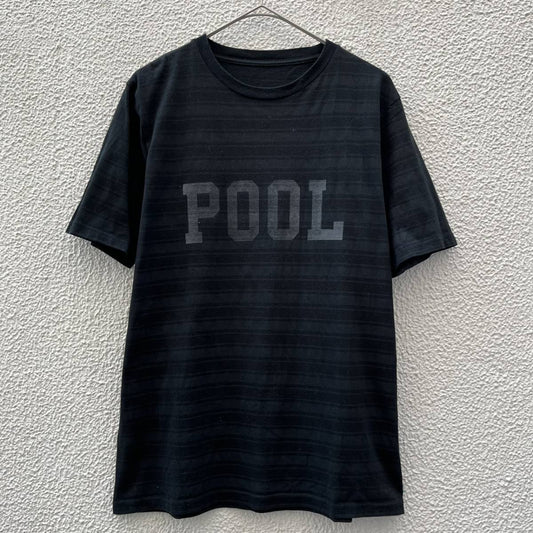 the POOL aoyama ザプールアオヤマ Mサイズ Tシャツ ロゴ ボーダー ブラック 藤原ヒロシ フラグメント