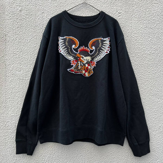 新品 FACETASM ファセッタズム サイズ00 トレーナー ビックシルエット イーグル ブラック フリーサイズ