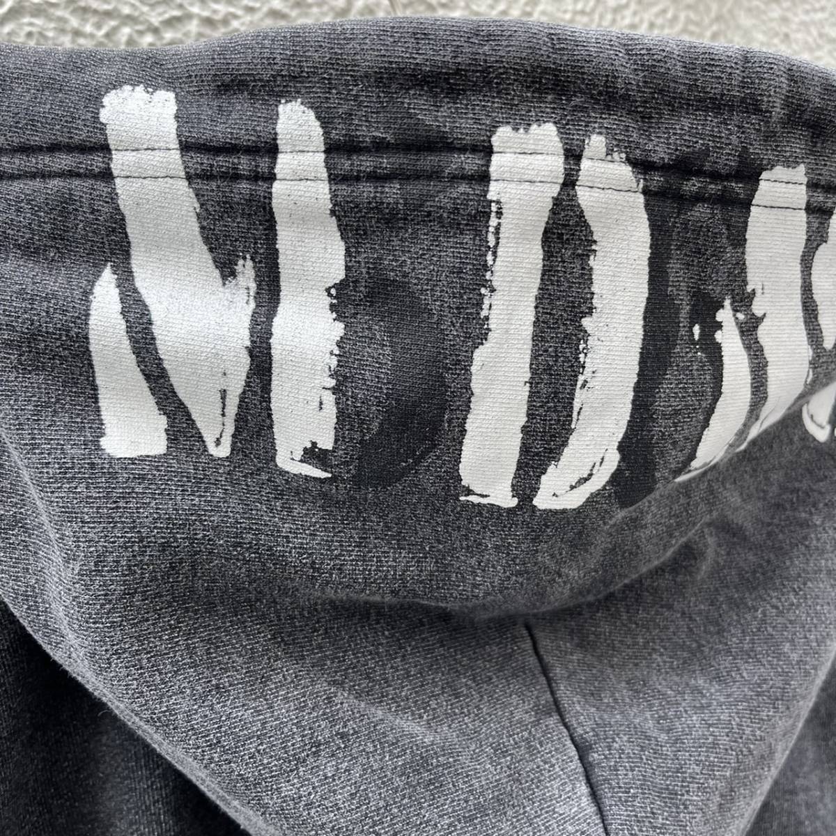 MADNESS マッドネス Lサイズ プルオーバー パーカー フーディ USED加工 ブラック
