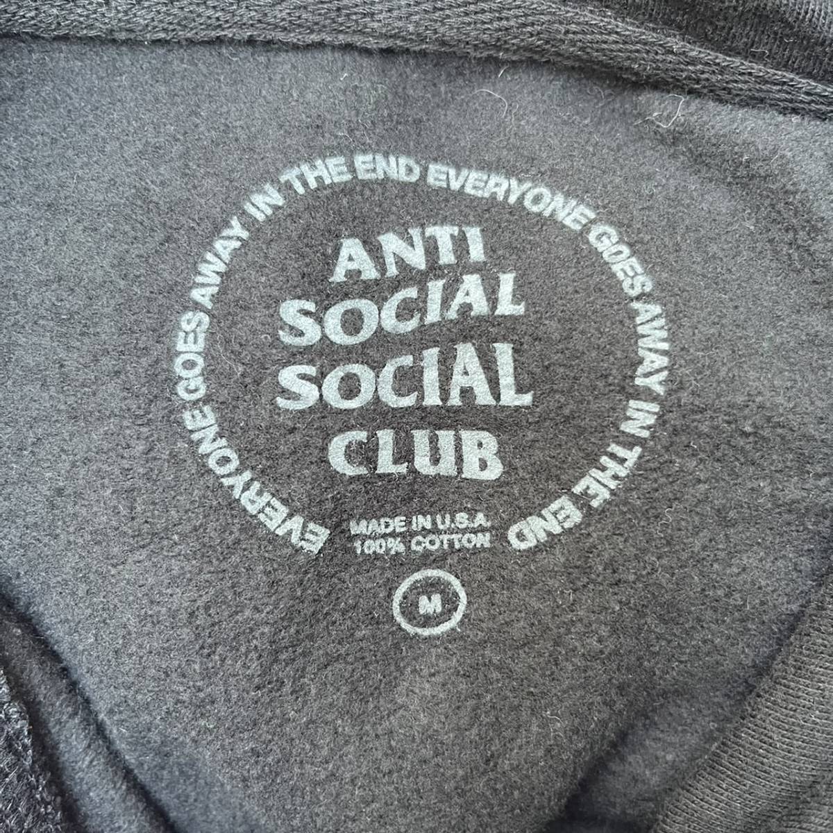 ANTI SOCIAL SOCIAL CLUB アンチソーシャルソーシャルクラブ Mサイズ スカル プリント プルオーバー パーカー ブラック