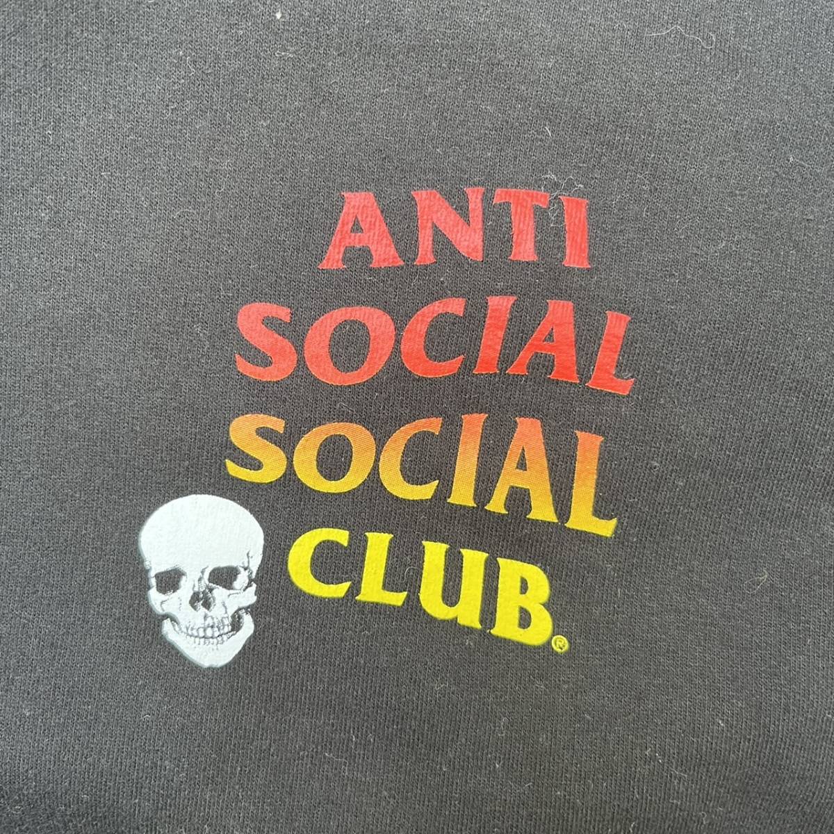 ANTI SOCIAL SOCIAL CLUB アンチソーシャルソーシャルクラブ Mサイズ スカル プリント プルオーバー パーカー ブラック