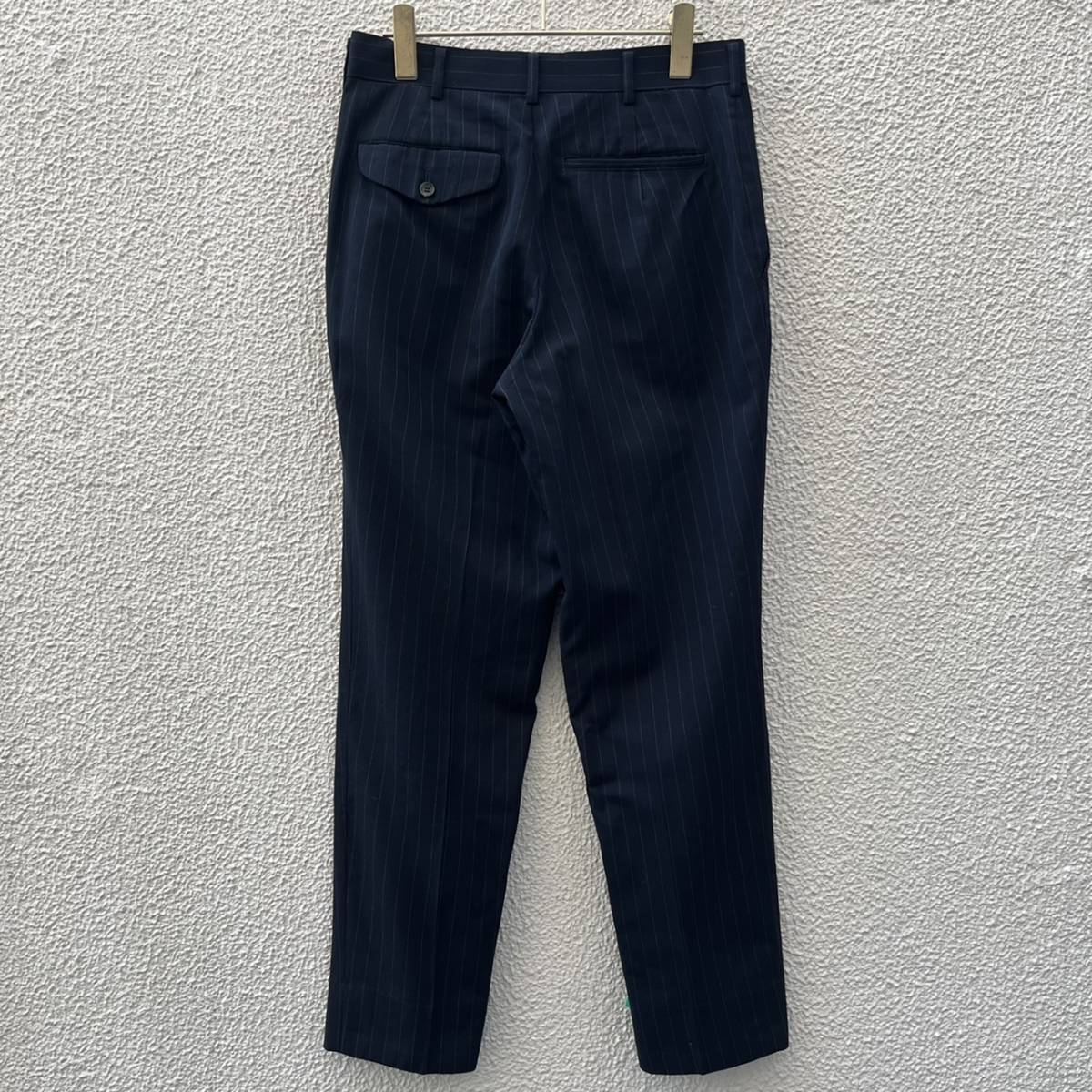 COMME des GARONS HOMME PLUS コムデギャルソンオムプリュス Sサイズ ウールスラックス ストライプ ネイビー