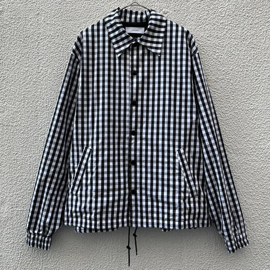 FACETASM ファセッタズム サイズ3 コーチジャケット ギンガムチェック コットン ブラック ホワイト