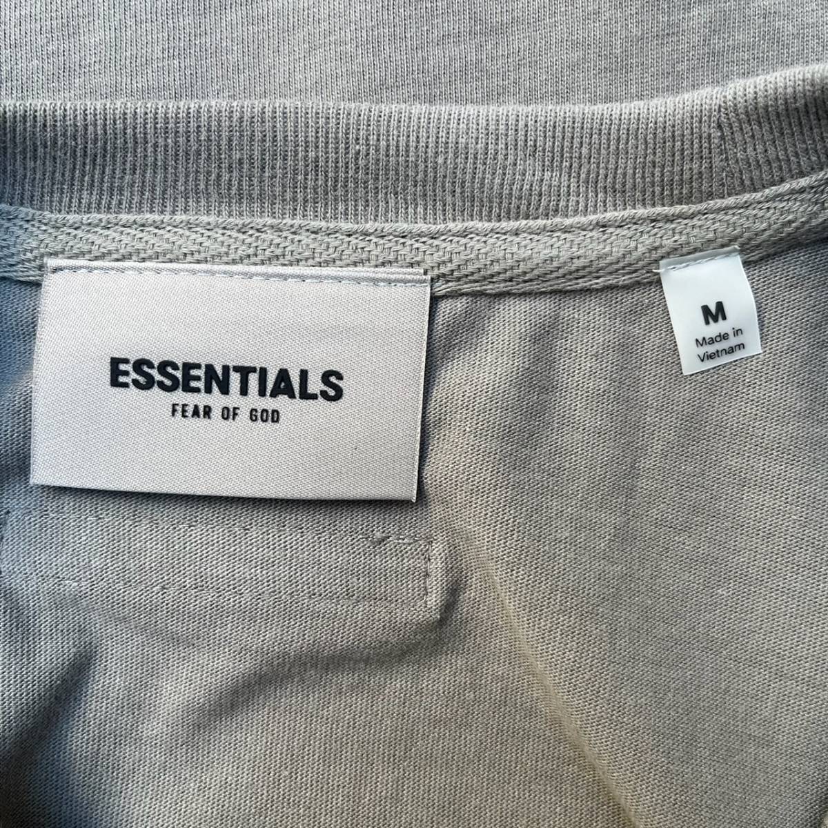 新品 FOG Fear Of God Essentials フィアオブゴッド エッセンシャルズ Mサイズ LOGO Tシャツ チャコール CHARCOAL