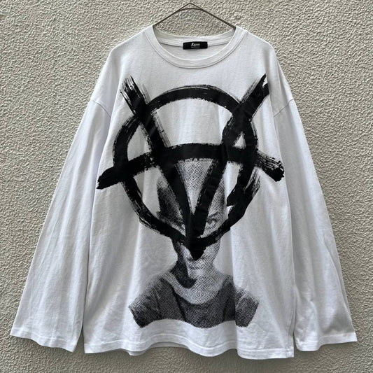 A’gem エージャム フリーサイズ ロングスリーブTシャツ プリント ホワイト