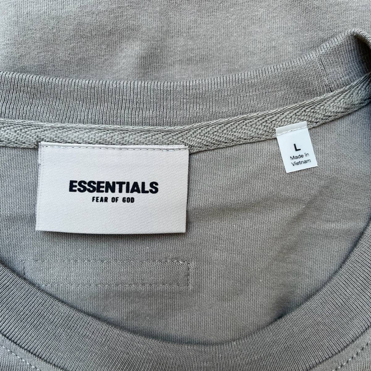 新品 FOG Fear Of God Essentials フィアオブゴッド エッセンシャルズ Lサイズ LOGO Tシャツ CHARCOAL チャコール