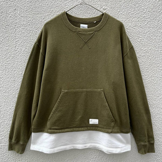 Name. ネーム サイズ0 スウェット トレーナー 切替 カーキ