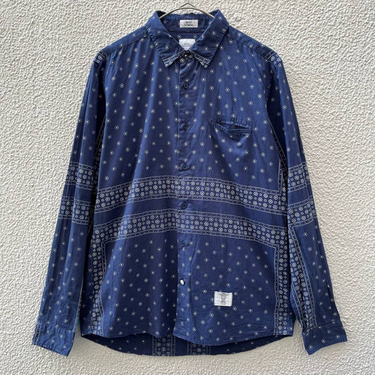 BEDWIN & THE HEARTBREAKERS ベドウィンハートブレイカーズ サイズ2 ペイズリー 長袖シャツ セットアップ ネイビー