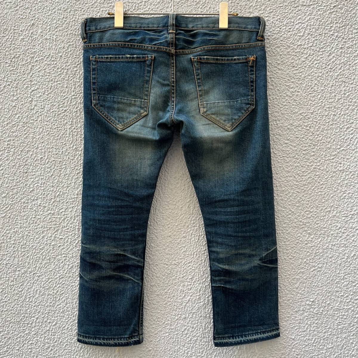 Sanca サンカ サイズ2 7分丈 クロップドパンツ デニムパンツ ボタンフライ