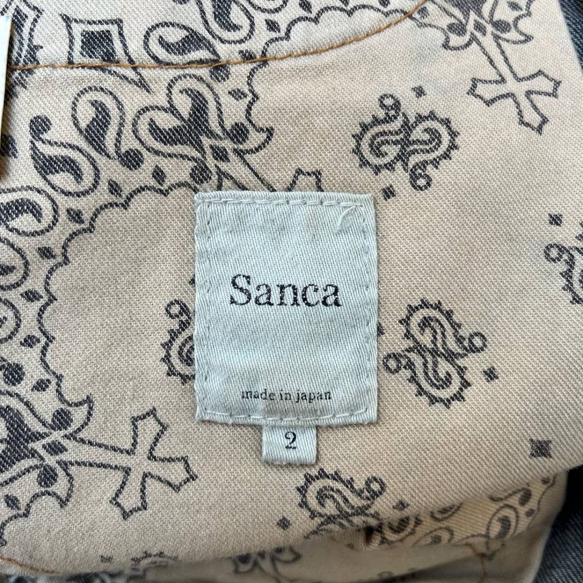 Sanca サンカ サイズ2 7分丈 クロップドパンツ デニムパンツ ボタンフライ