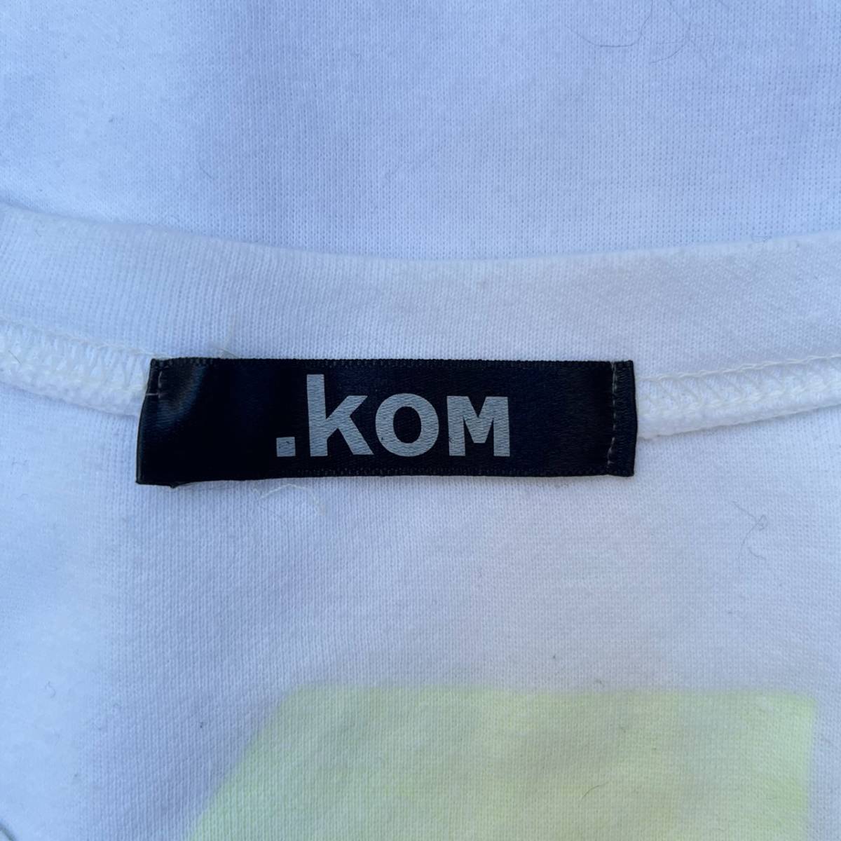 .KOM ドットコム フリーサイズ ビックシルエット Tシャツ ワイドシルエット プリント ホワイト