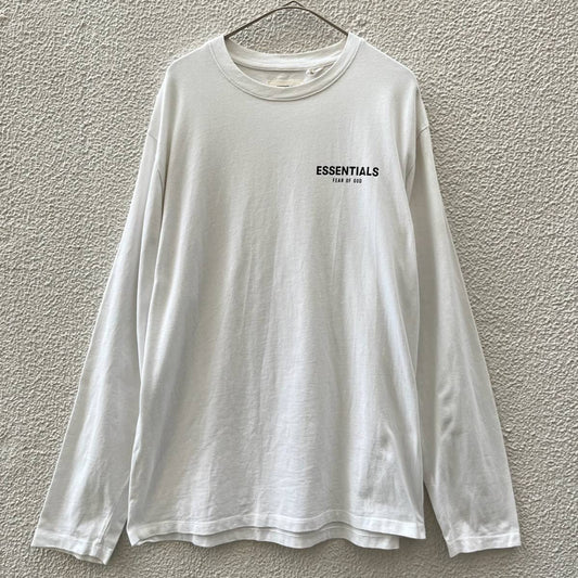 FOG Fear Of God Essentials フィアオブゴッド エッセンシャルズ Sサイズ ロゴ ロングスリーブTシャツ ホワイト 初期