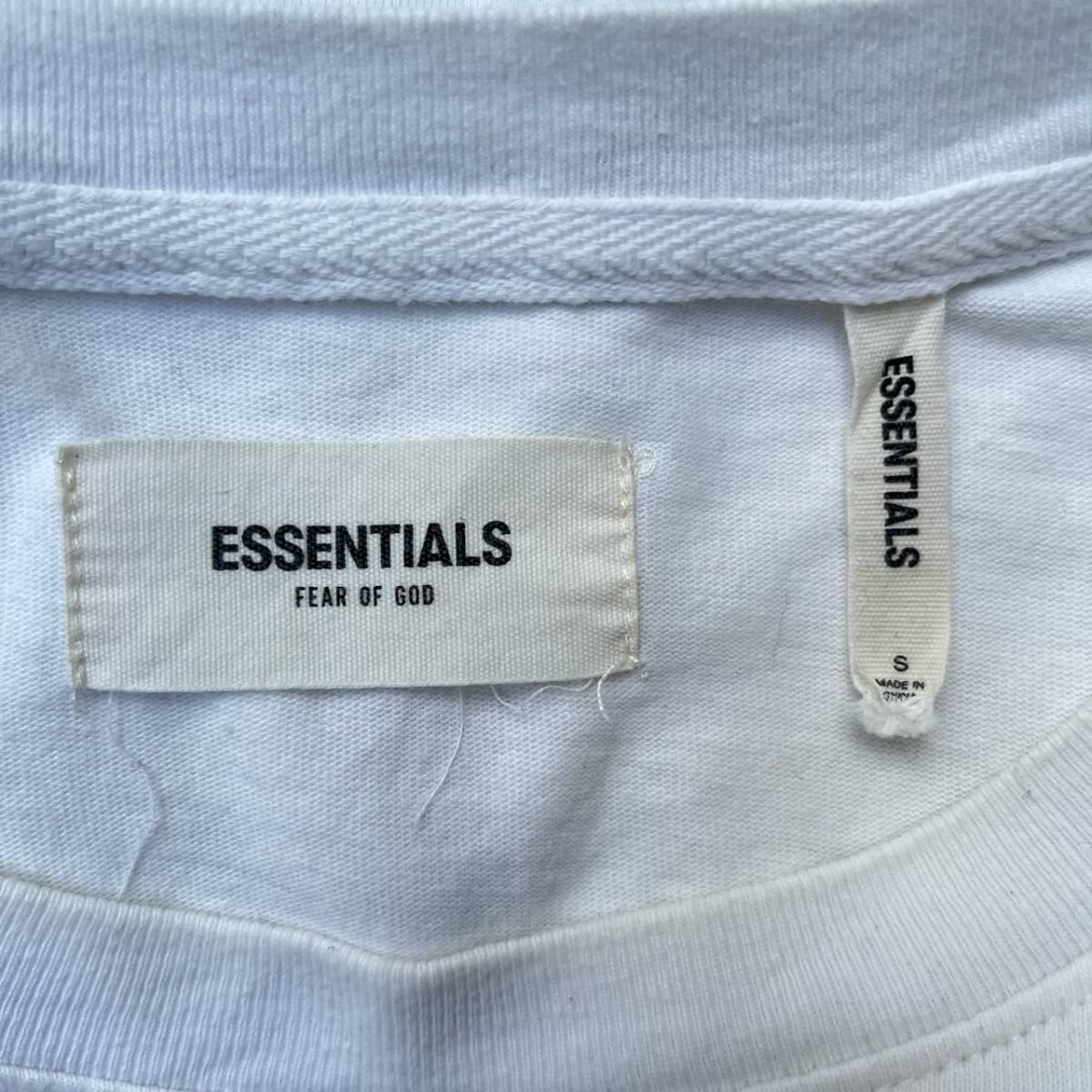 FOG Fear Of God Essentials フィアオブゴッド エッセンシャルズ Sサイズ ロゴ ロングスリーブTシャツ ホワイト 初期