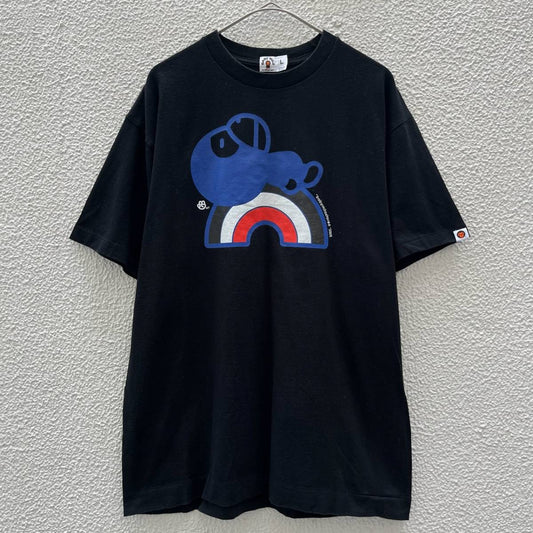 A BATHING APE アベイシングエイプ Lサイズ ロゴ Tシャツ ブラック ベイプ NIGO