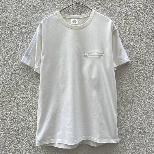 MISTERGENTLEMAN ミスタージェントルマン XLサイズ Tシャツ ポケット 切替 リブ ジッパー ホワイト
