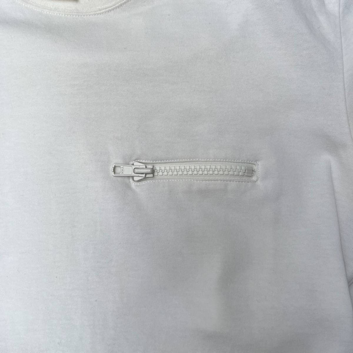 MISTERGENTLEMAN ミスタージェントルマン XLサイズ Tシャツ ポケット 切替 リブ ジッパー ホワイト