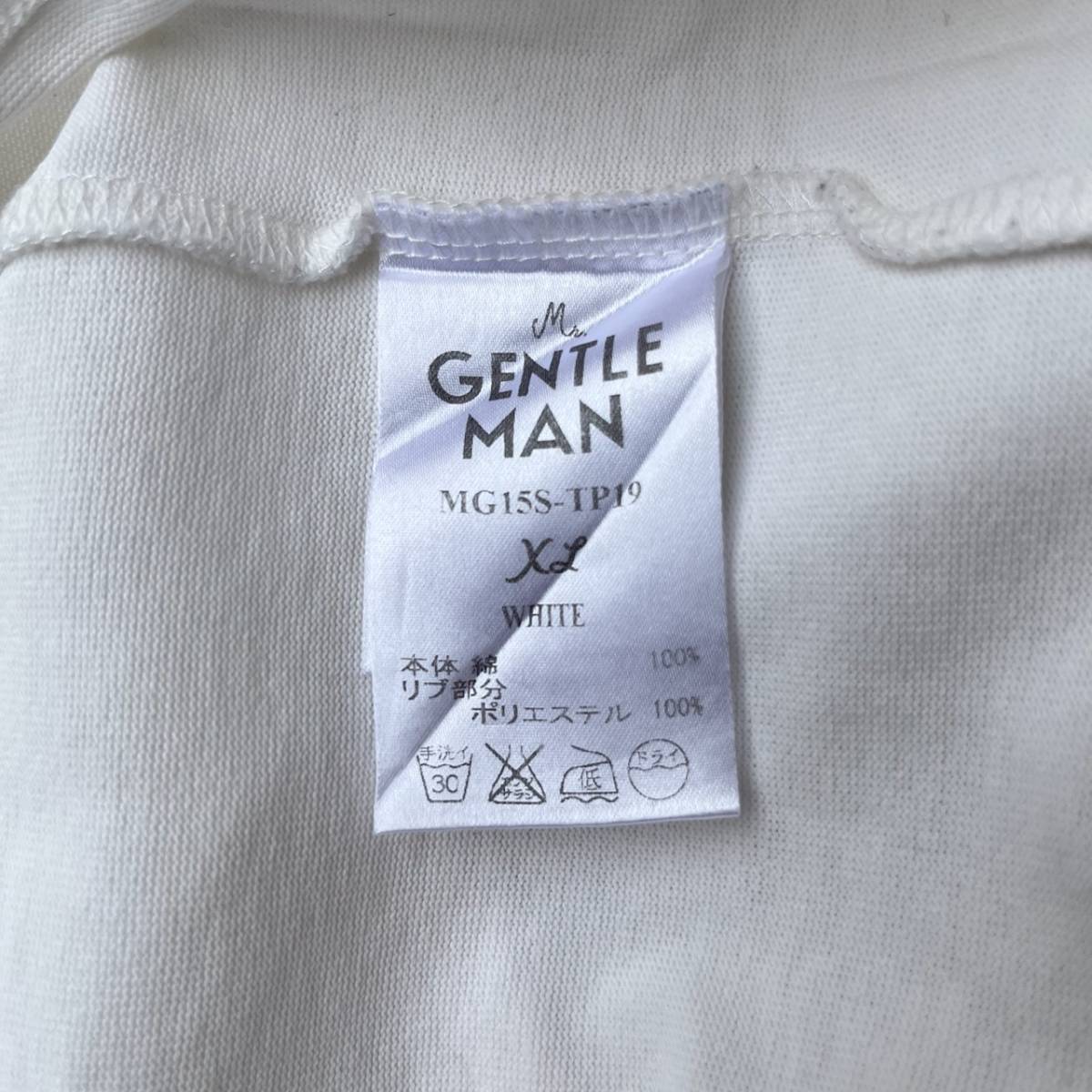 MISTERGENTLEMAN ミスタージェントルマン XLサイズ Tシャツ ポケット 切替 リブ ジッパー ホワイト