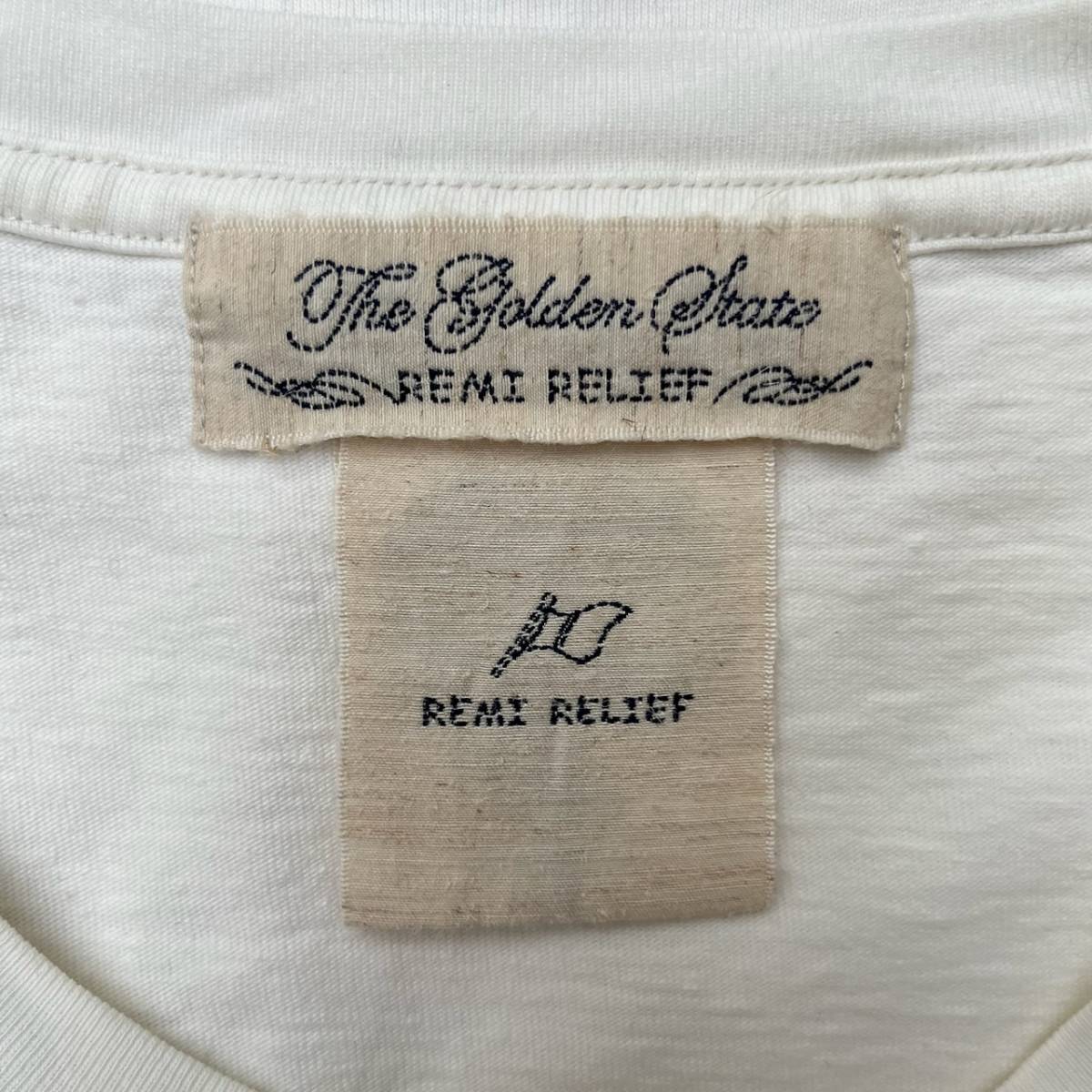 REMI RELIEF レミレリーフ Mサイズ Tシャツ ポケット 半袖 無地 ホワイト