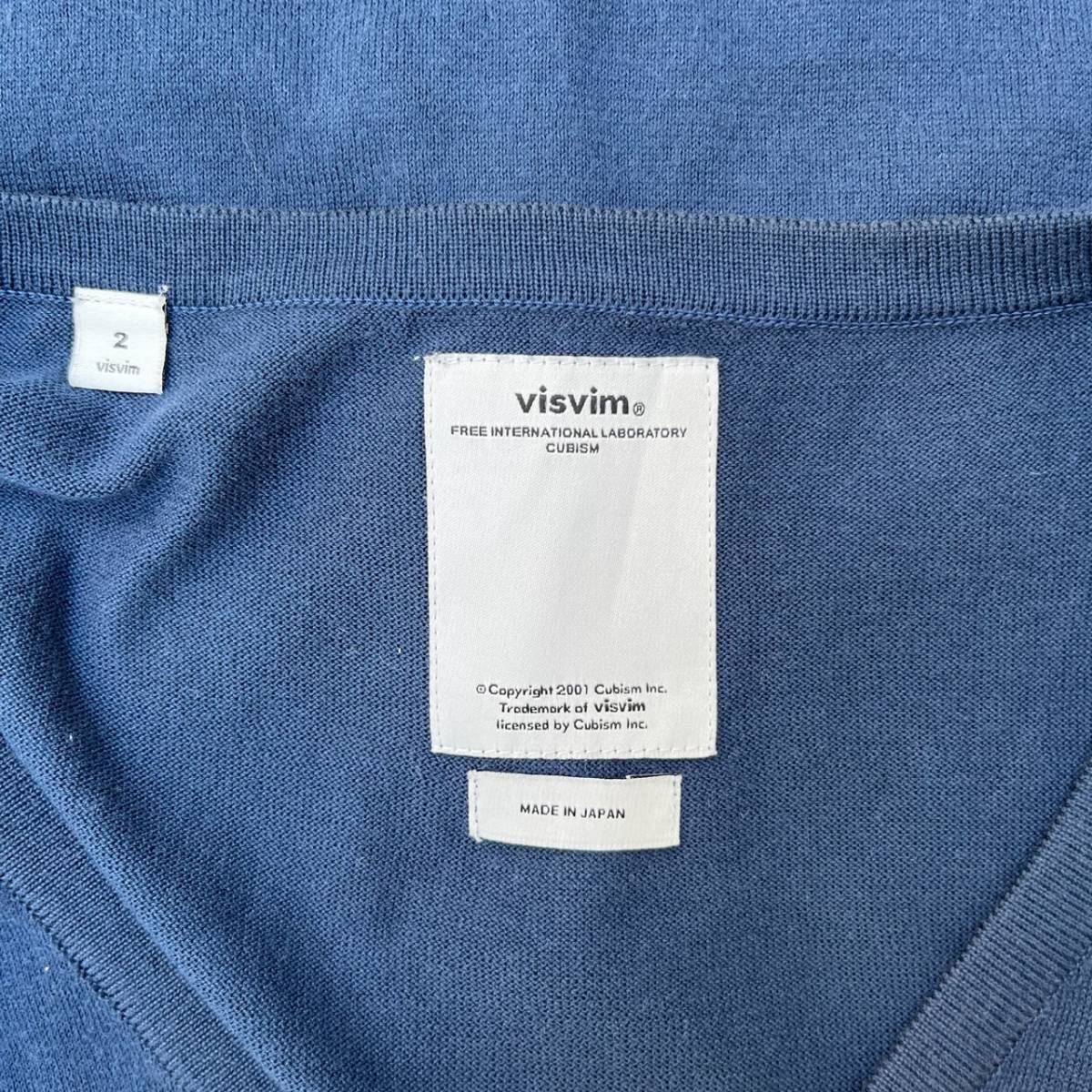 VISVIM ビズビム サイズ2 コットン カーディガン ネイビー
