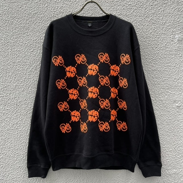 STUD MUFFIN スタッドマフィン サイズ3 スウェット 加工プリント NEVER MIND ブラック