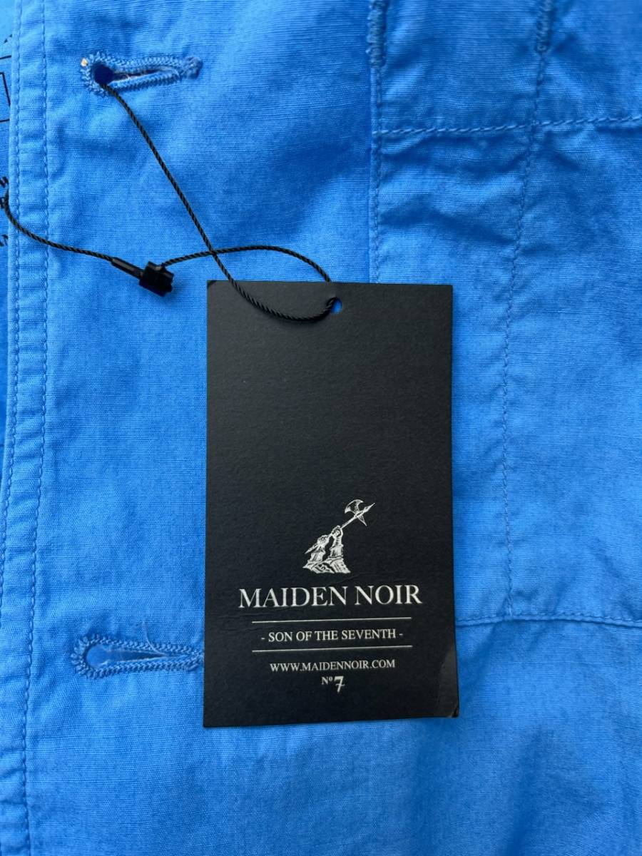 新品 タグ付き MAIDEN NOIR メイデンノアール Mサイズ DYED FIELD SHIRT 裾ドローコード 長袖 シャツ ブルー