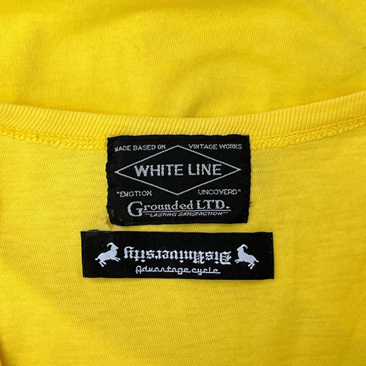 WHITE LINE ホワイトライン Tシャツ サイズ44 半袖 イエロー